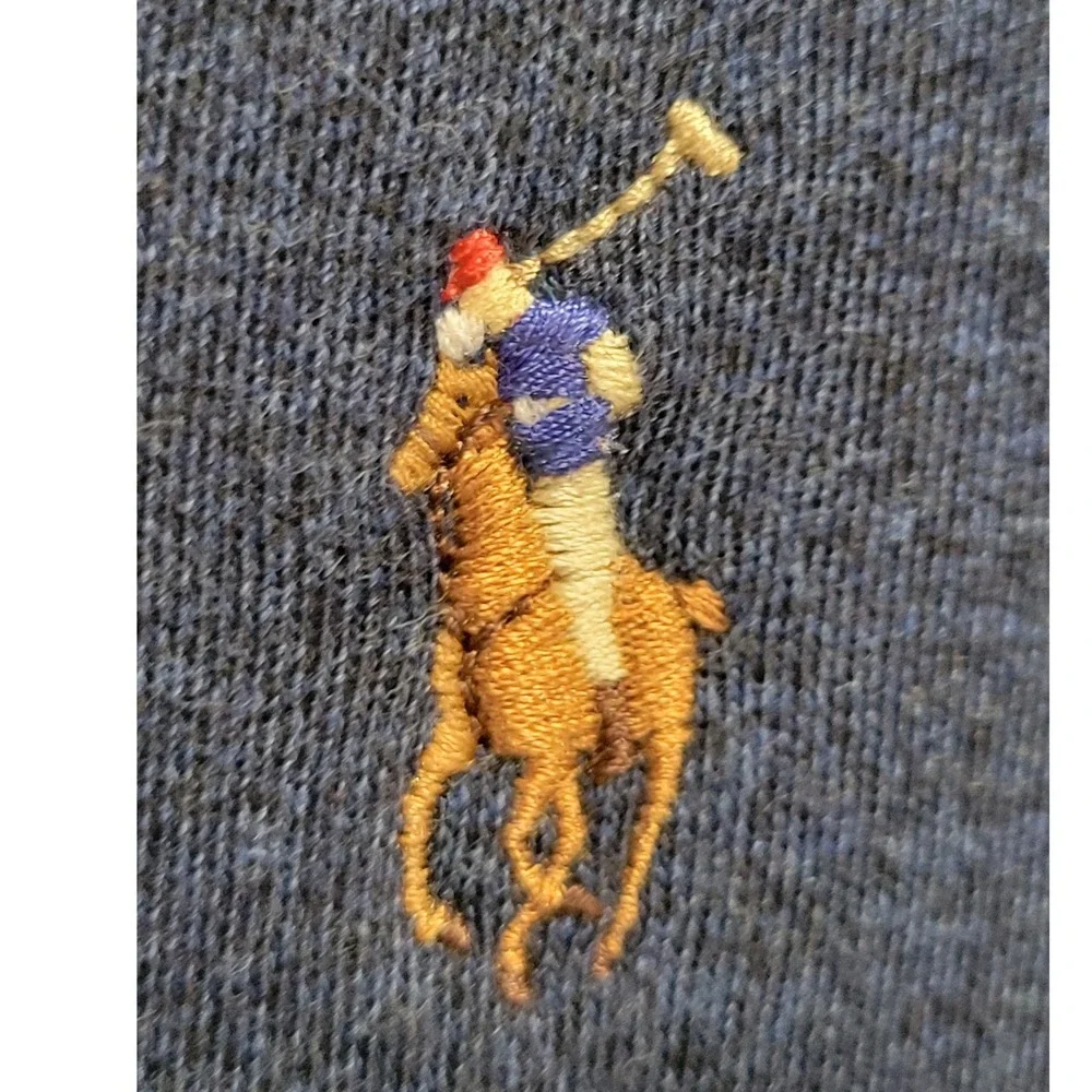 Polo Ralph Lauren Mens XL Navy Blue Custom Slim Fit Mesh Polo Shirt Short Sleeve